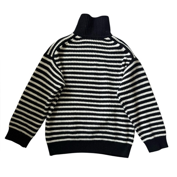 Equipment Bowie Wool Cashmere Stripes Sweater White Black Size XS - Picture 2 of 9